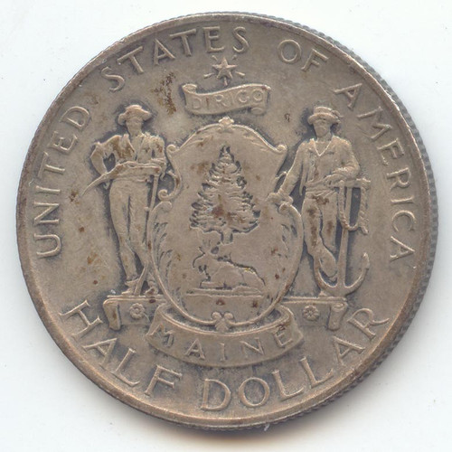 1920 Maine Centennial Commemorative Half Dollar, Original Toned AU