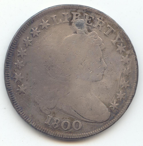 1800 Draped Bust Dollar, G-VG Details, Holed and Plugged