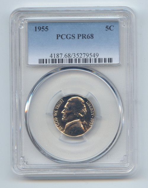 1955 Proof Jefferson Nickel, PCGS PR-68