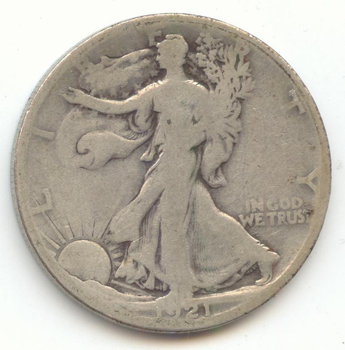 1921-S Walking Liberty Half Dollar, Good