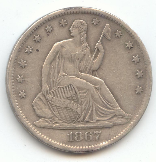 1867-S Seated Liberty Half Dollar, Sharp XF Details