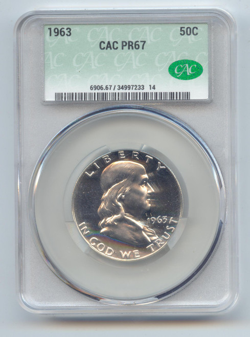 1963 Proof Franklin Half Dollar, CAC PR-67