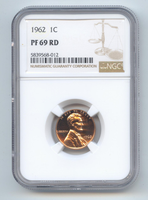 1962 Proof Lincoln Memorial Cent, NGC PF-69 RD, Full Mint Red
