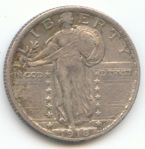 1918 Standing Liberty Quarter, Lustrous and Original XF-AU