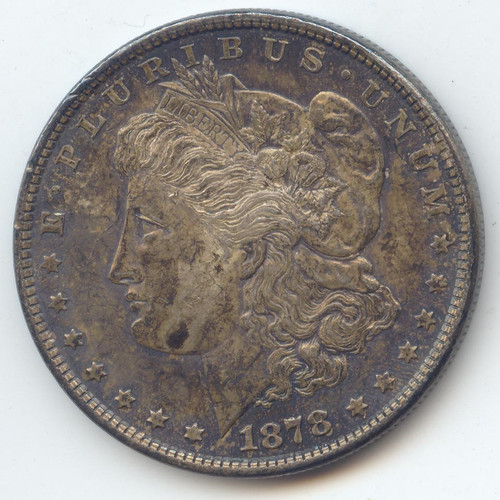 1878 7TF, Reverse of 1879, 7 Tail Feathers, Lustrous and Original AU-Unc