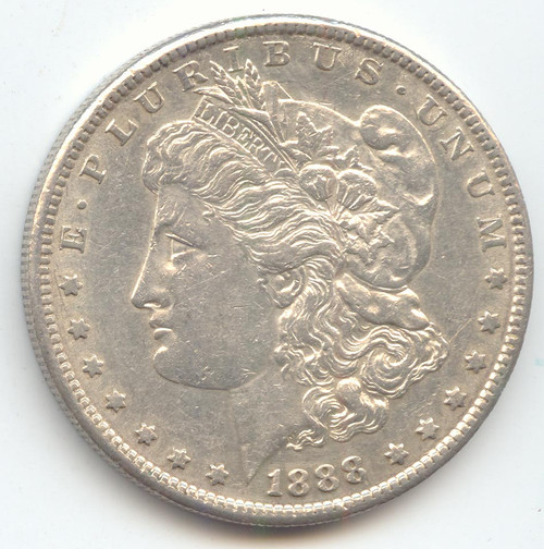 1888-S Morgan Silver Dollar, Lustrous AU-Unc Details