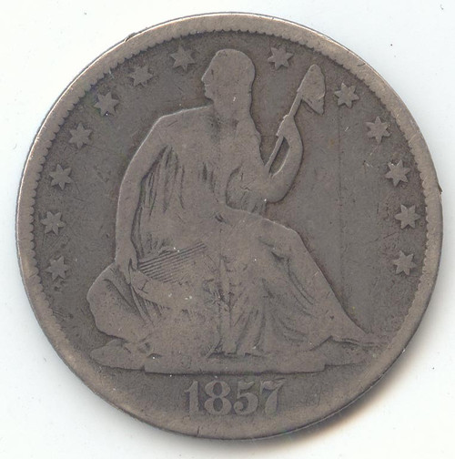 1857 Seated Liberty Half Dollar, G-VG