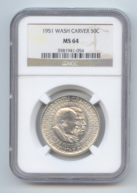 1951 Washington Carver Commemorative Half Dollar, NGC MS-64