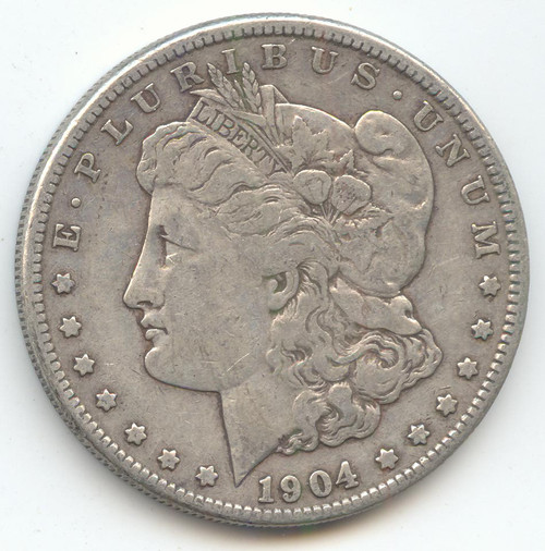 1904-S Morgan Silver Dollar, Scarce S Mint, Original F-VF