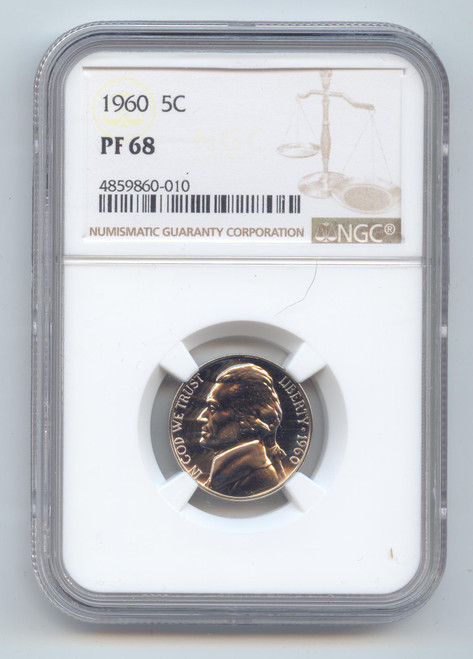 1960 Proof Jefferson Nickel, NGC PF-68