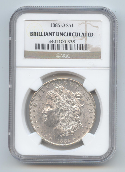 1885-O Morgan Silver Dollar, NGC Brilliant Uncirculated