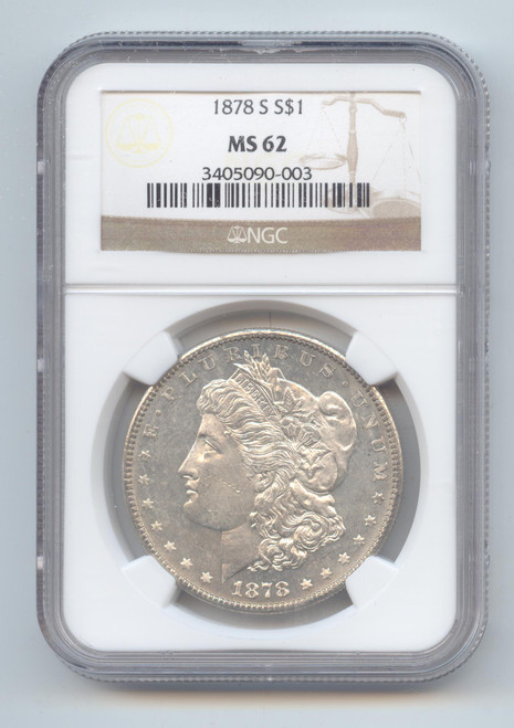 1878-S Morgan Silver Dollar, NGC MS-62