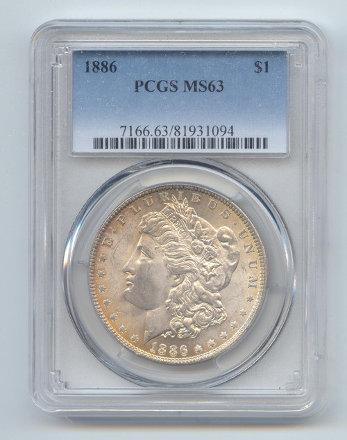 1886 Morgan Silver Dollar, PCGS MS-63