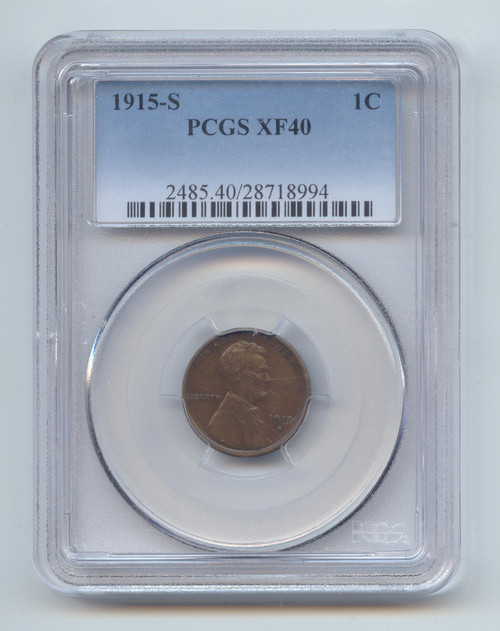 1915-S Lincoln Wheat Cent, PCGS XF-40