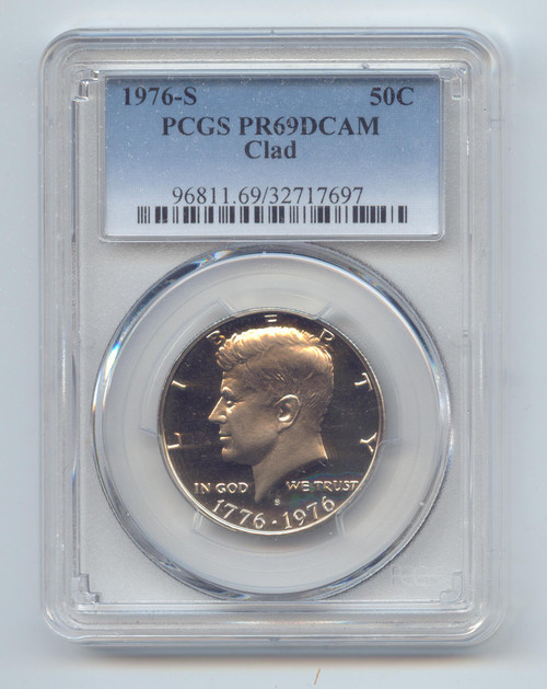 1976-S Clad Proof Bicentennial JFK Half Dollar, John F. Kennedy, PCGS PR-69 DCAM