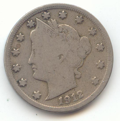 1912-S Liberty V Nickel, Fine, Key Date