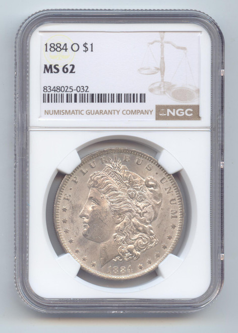 1884-O Morgan Silver Dollar, NGC MS-62