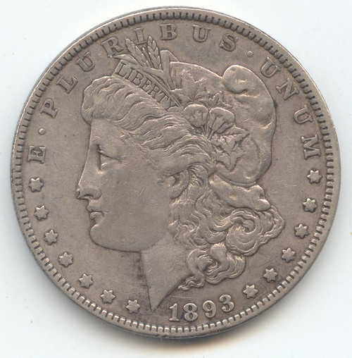 1893 Morgan Silver Dollar, VF-XF Details, Scarce P Mint