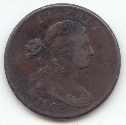 1803 Draped Bust Large Cent, VF Details