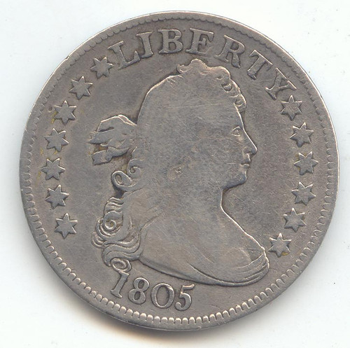 1805 Draped Bust Quarter, VG Details