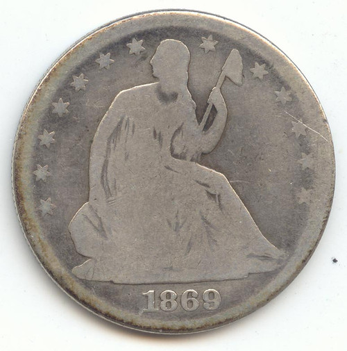 1869 Seated Liberty Half Dollar, G-VG Details