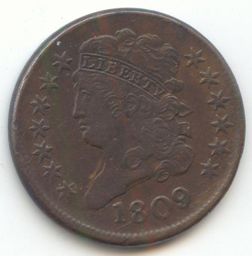 1809 Classic Head Half Cent, XF Details