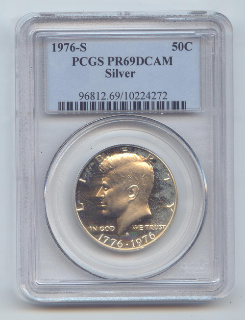 1976-S 40% Silver Bicentennial Proof JFK Half Dollar, Kennedy, PCGS PR-69 DCAM