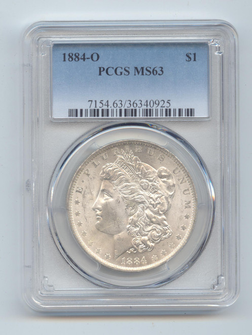 1884-O Morgan Silver Dollar, PCGS MS-63, Bright White