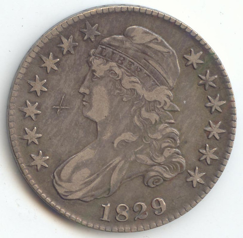 1829 Caped Bust Half Dollar, Sharp XF Details