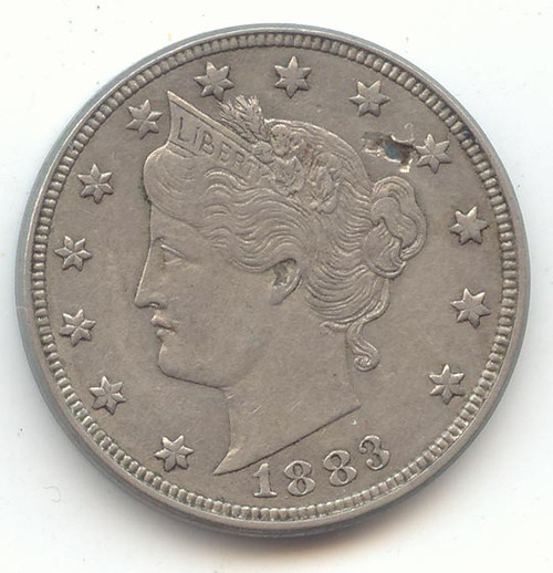 1883 With Cents Liberty V Nickel, Lustrous AU Details