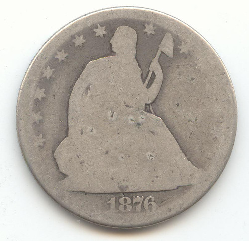 1876 Seated Liberty Half Dollar, Problem Fee AG