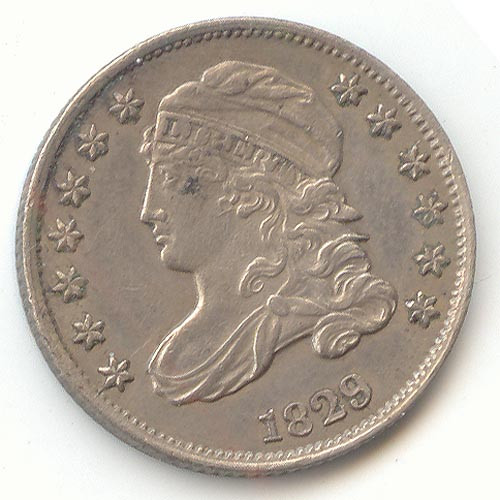 1829 Capped Bust Dime, Sharp and Lustrous XF-AU Details, Large 10C