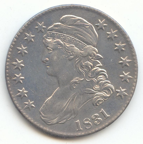 1831 Capped Bust Half Dollar, Bright White and Lustrous AU Details