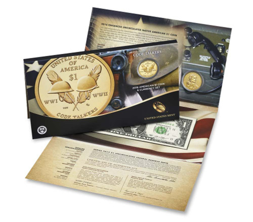 2016 S Sacagawea Coin And Currency Set Enhanced Uncirculated (16RA) $1 Uncirculated US Mint