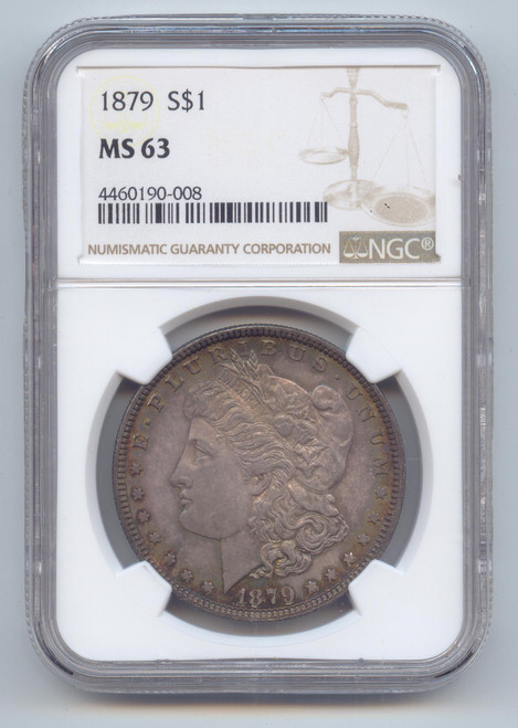 1879 Morgan Silver Dollar, NGC MS-63, Original Toning