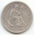 1855 Arrows Seated Liberty Quarter, Original XF