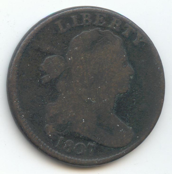 1807 Draped Bust Large Cent, Comet Variety, G-VG Details