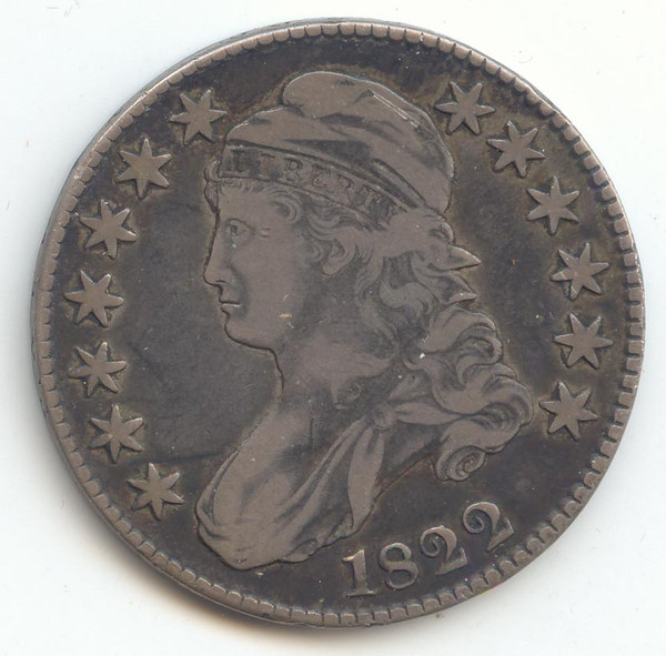 1822 Capped Bust Half Dollar, Original VF-XF