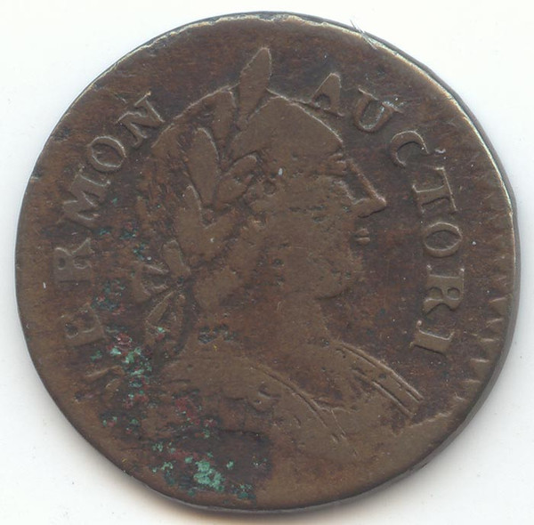 1787 Vermont Colonial Cent, Britannia Reverse, Fine Details