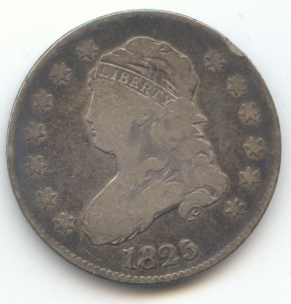 1825/4/2 Capped Bust Quarter, VG