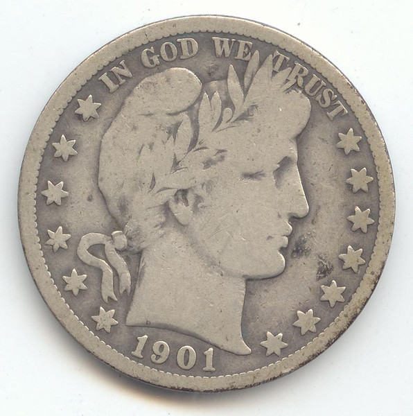 1901-S Barber Half Dollar, VG