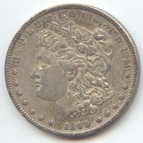 1890-S Morgan Silver Dollar, Lustrous XF+