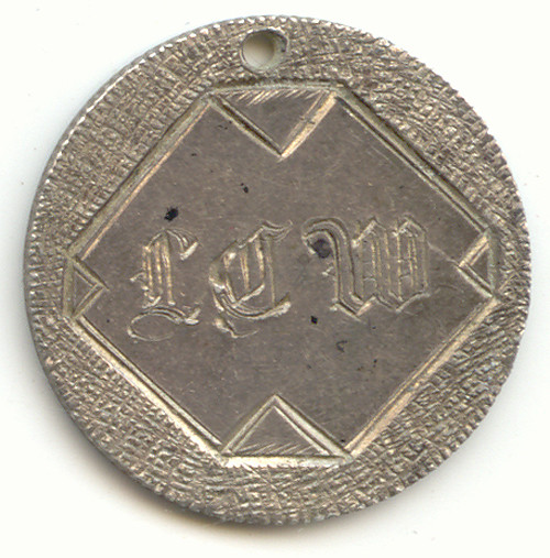 1884 Seated Liberty Dime Love Token, Initials LCW
