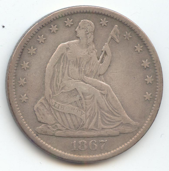 1867-S Seated Liberty Half Dollar, VF-XF