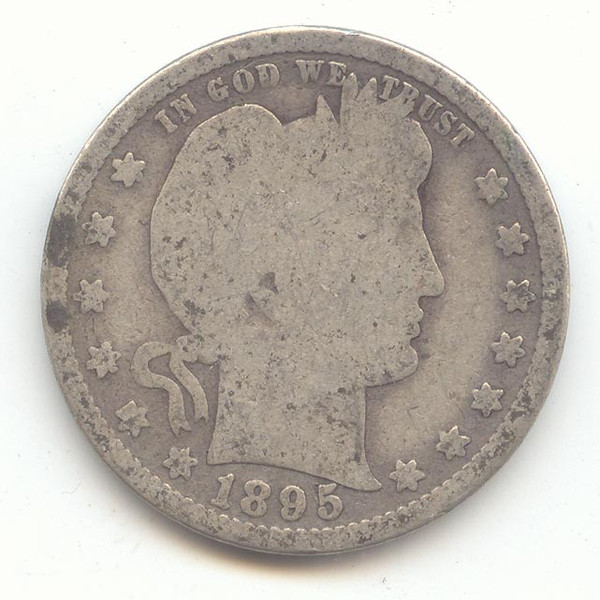 1895-S Barber Quarter, Problem Free Good