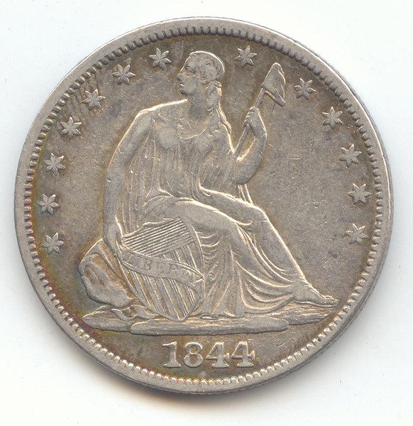 1844 Seated Liberty Half Dollar, XF