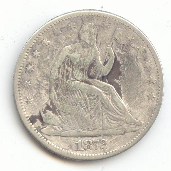 1872-CC Carson City Seated Liberty Half Dollar, VF Details
