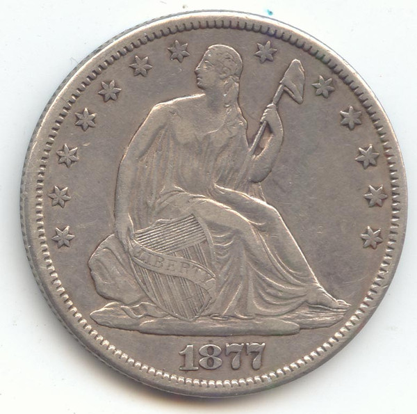 1877-CC Carson City Seated Liberty Half Dollar, XF-AU Details