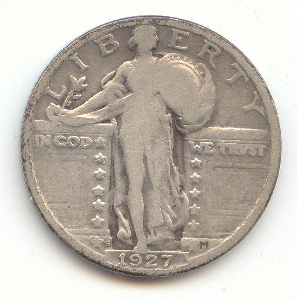 1927-S Standing Liberty Quarter, Key Date, VG or Better