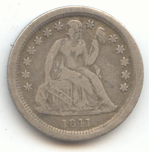 1841-O Seated Liberty Dime, Original VF+